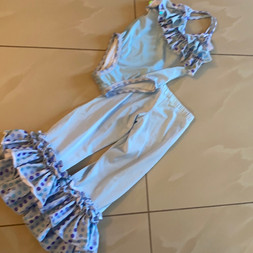 Luxe Kini Little Girls One Piece with Pant - Picture 2 of 4